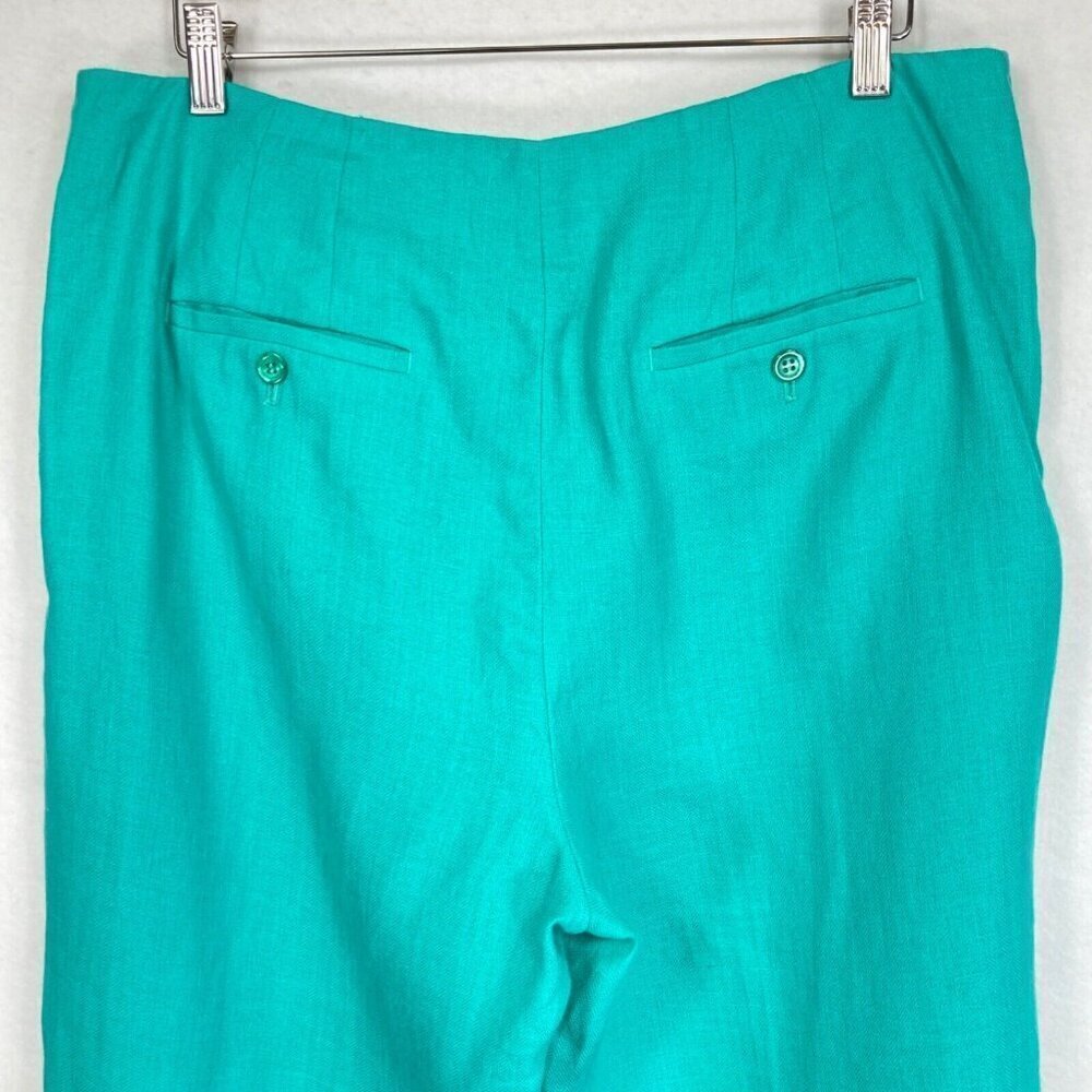 Talbots Linen Chelsea Straight Leg Crop With Side Button Detailing Size 12 - Picture 5 of 7